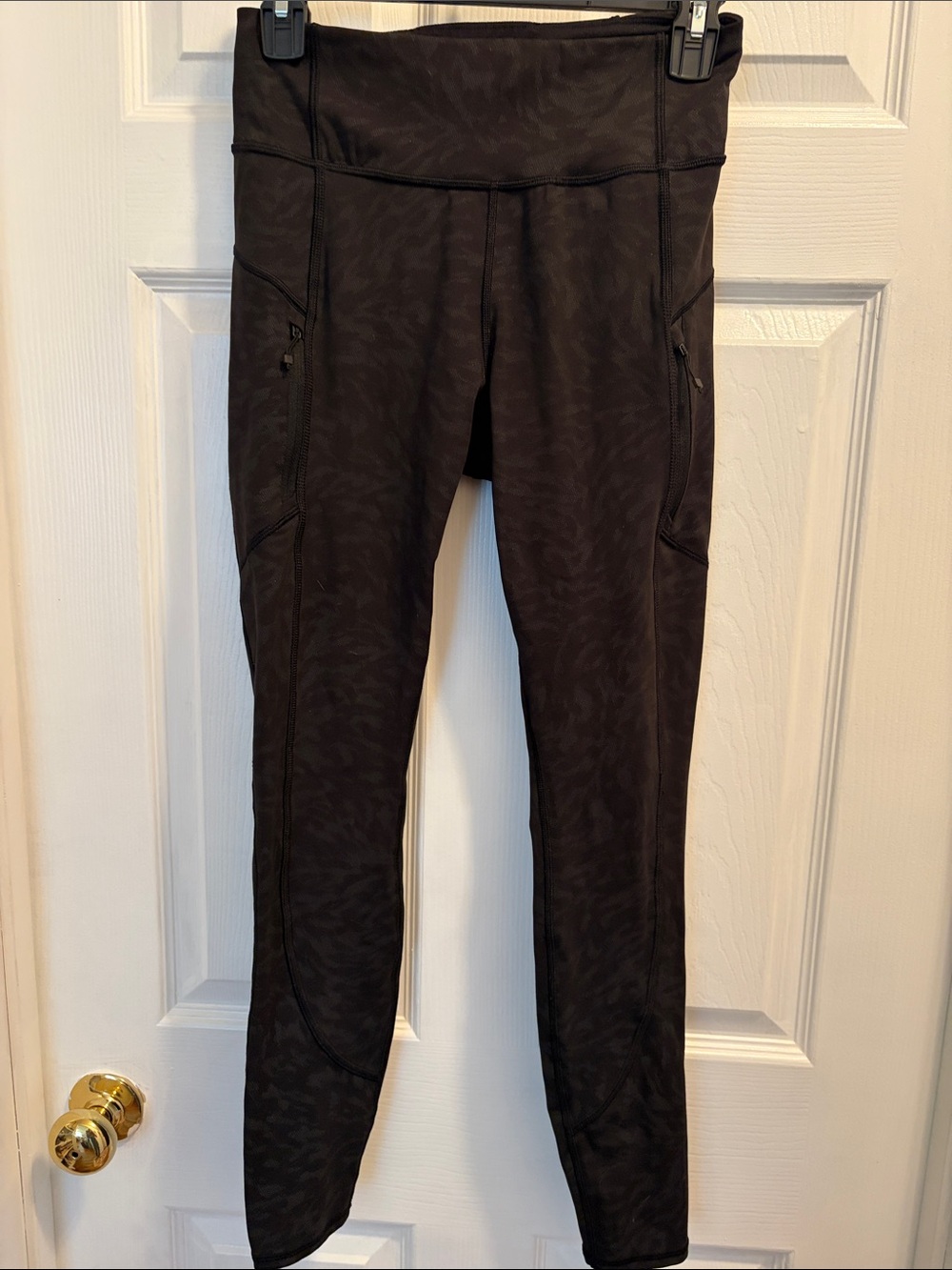 Athleta Black High-Rise Performance Leggings with Zip Pockets